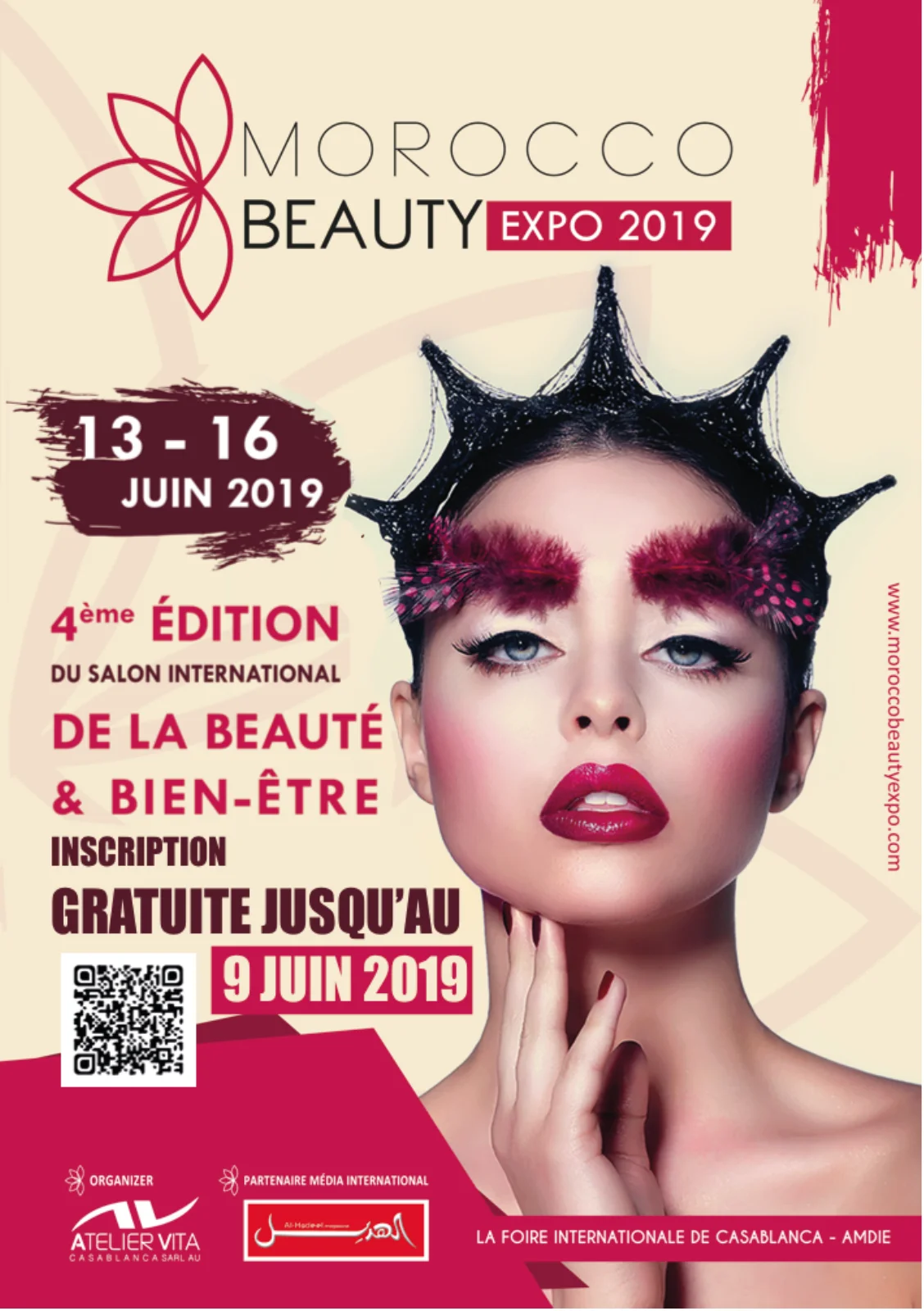 Affiche de la quatrième édition de Morocco Beauty Expo, du 13 au 16 juin 2019